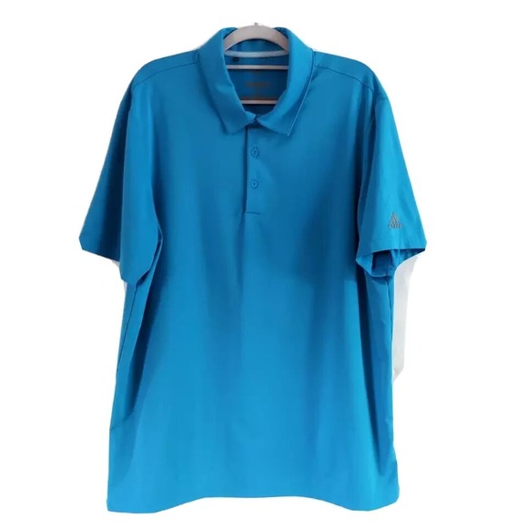 Adidas Golf Men Polo L Performance Short Sleeve Blue Athleisure Moisture Wicking - Picture 1 of 10